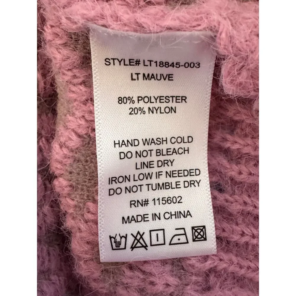 NEW LUSH NORDSTROM Women's Mauve Bauble Knit Sweater Size L